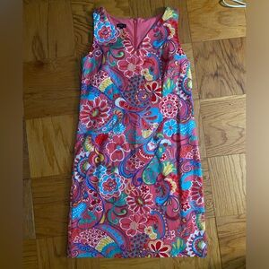 Pink print Talbots dress, size 8, EUC